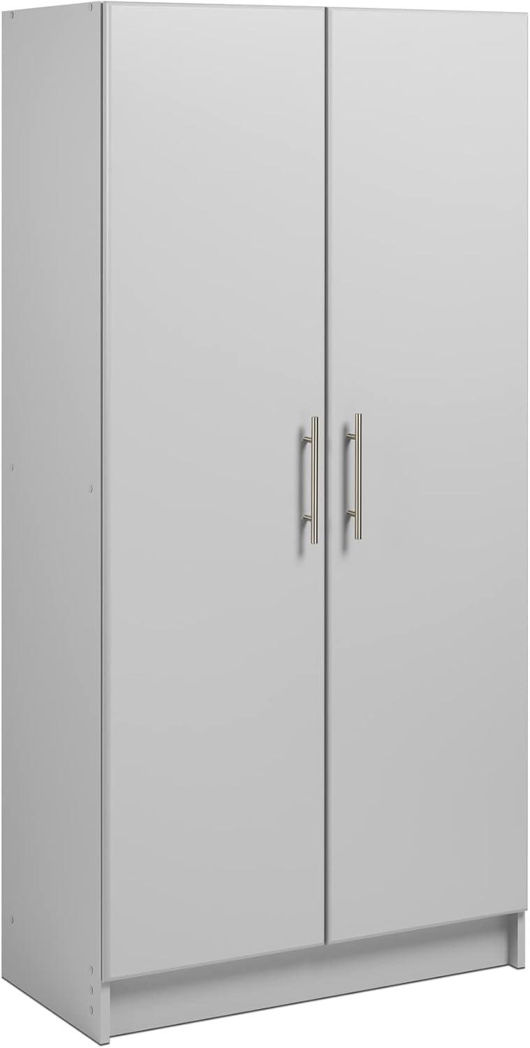 Sophisticated Gray 60" Freestanding Cabinet with Adjustable Shelves