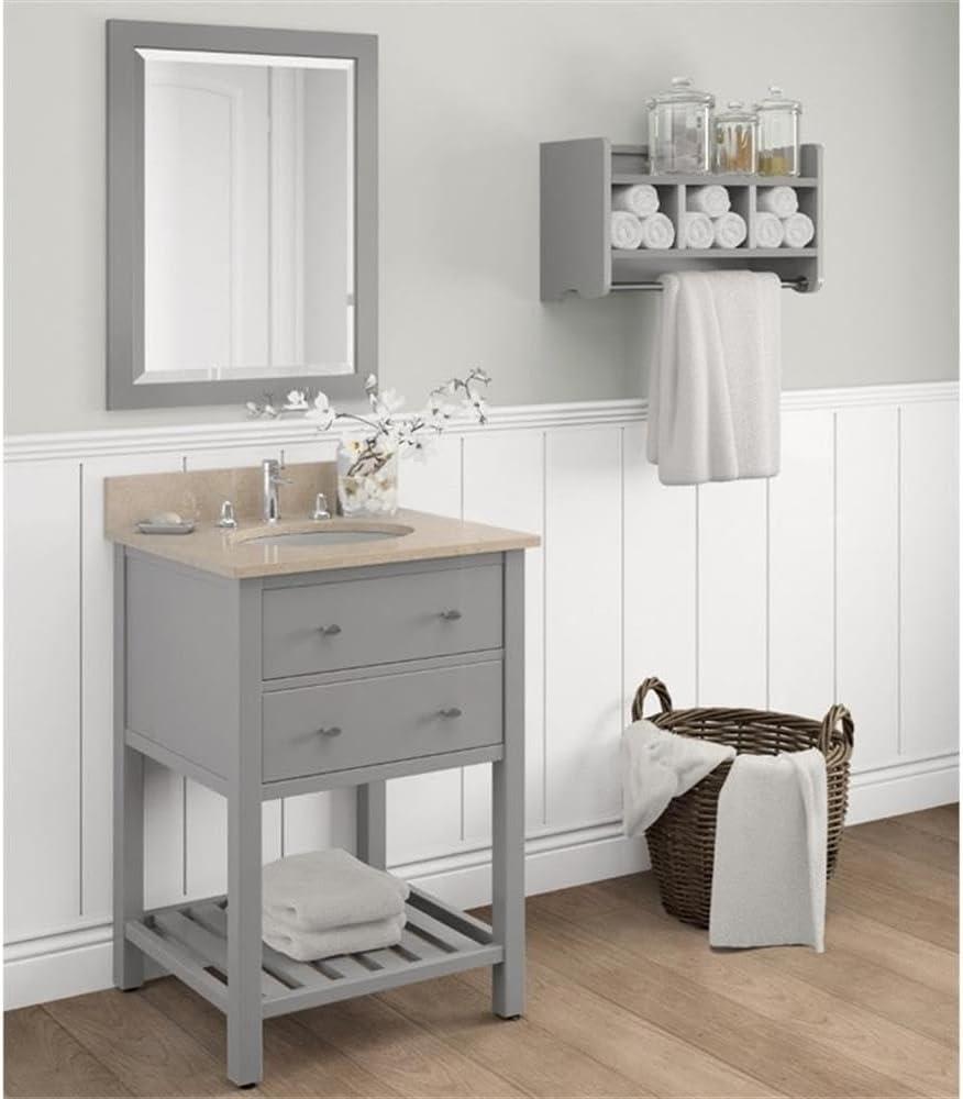 Decorative Wall Cabinet Gray 25" - Alaterre Furniture