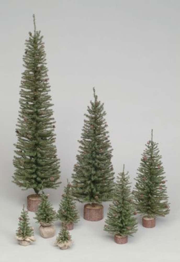 48" Green Pine Artificial Christmas Tree with Wood Base