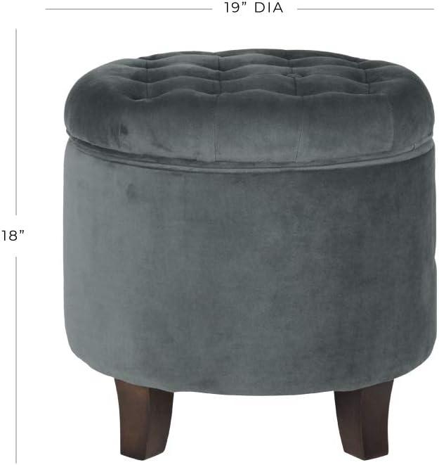 Large Round Button Tufted Storage Ottoman - HomePop