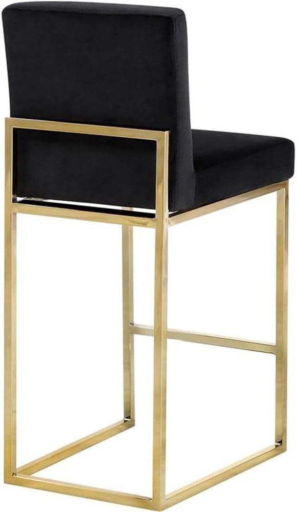 Meridian Furniture Giselle 26"H Velvet Counter Stool in Black