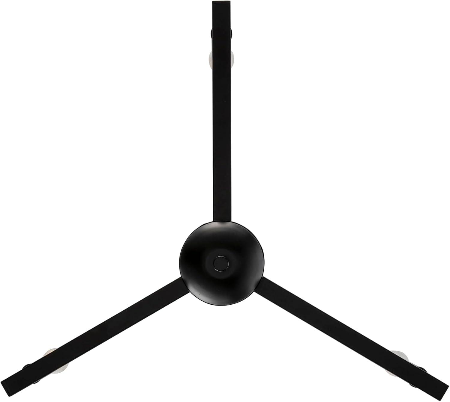 Black Metal 3-Light Candle Chandelier with Adjustable Height