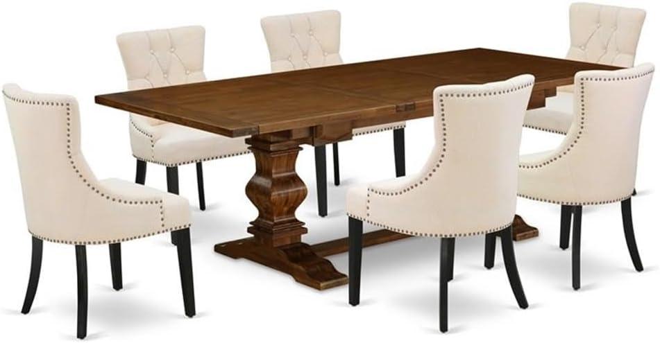 Lassale Removable Leaf Solid Wood Dining Set