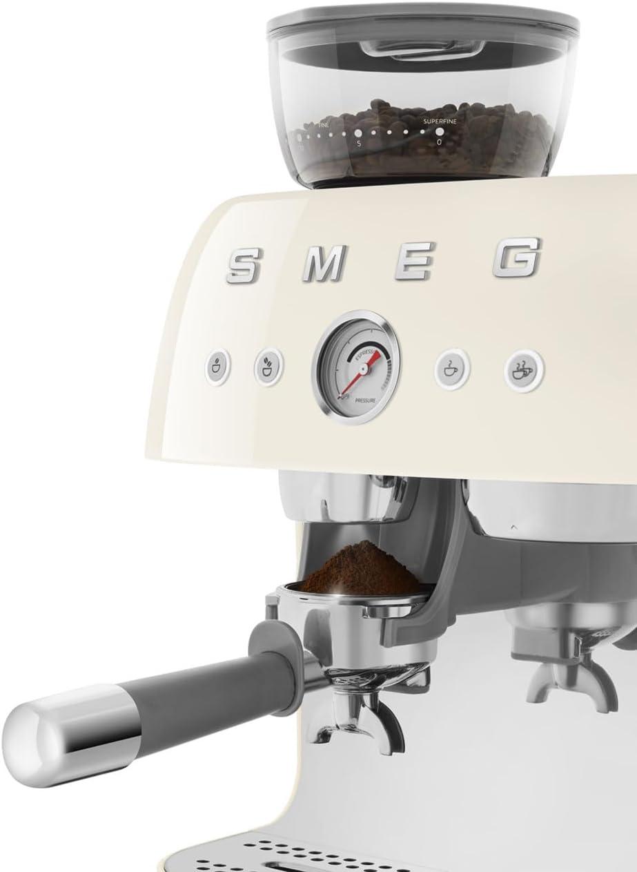 SMEG Cream Semi-Automatic Coffee and Espresso Machine with Milk Frother