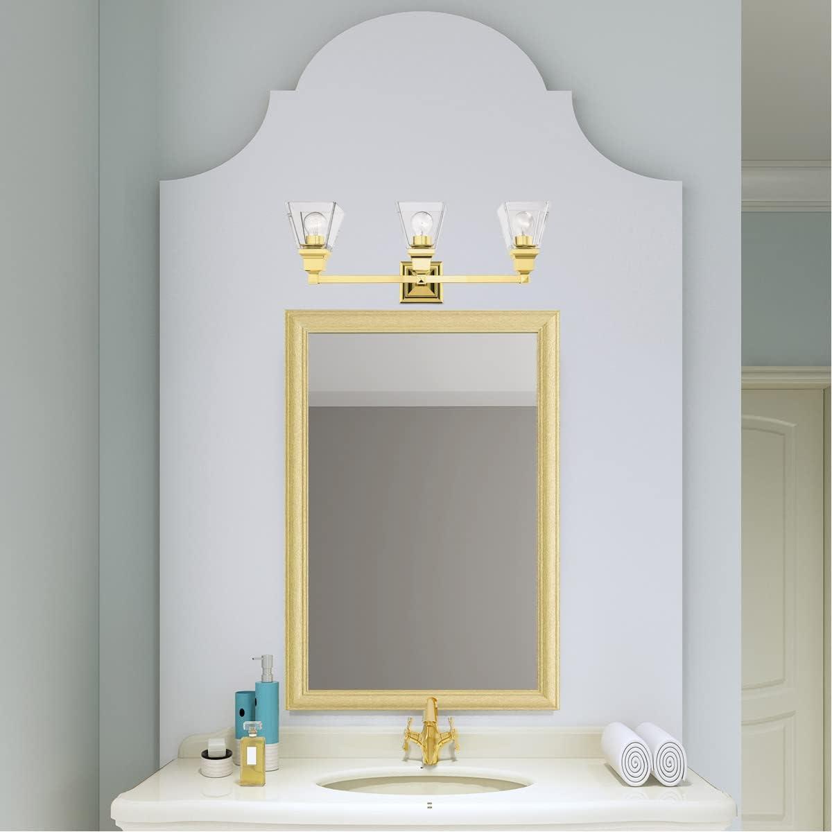 Livex Lighting Mission 3 - Light Vanity in  Polished Brass