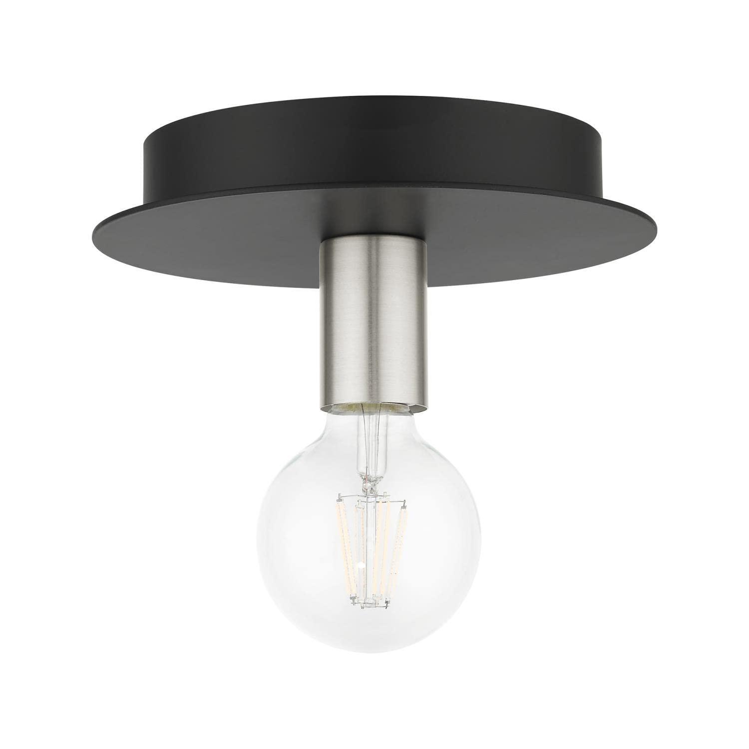 Livex Lighting Hillview 1 - Light Flush Mount in Black