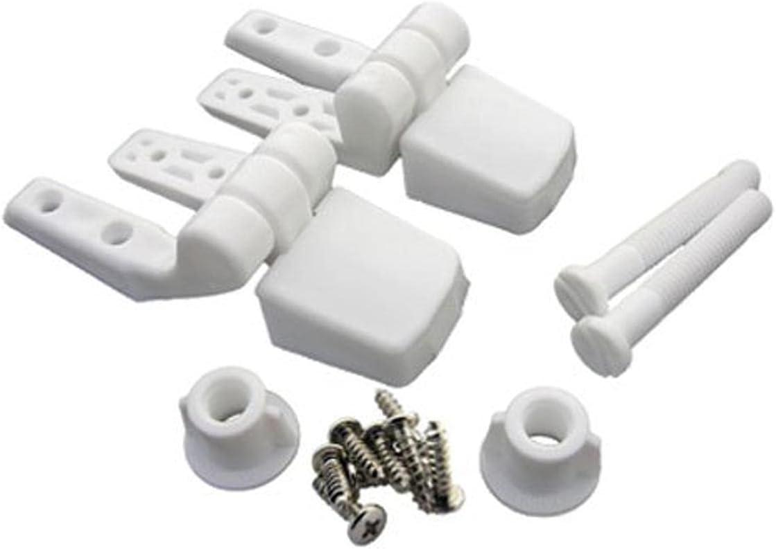 2Pcs Toilet Seat Hinge Includes Plastic Bolts Kit Fits Most plastic Toilet Seat Covers