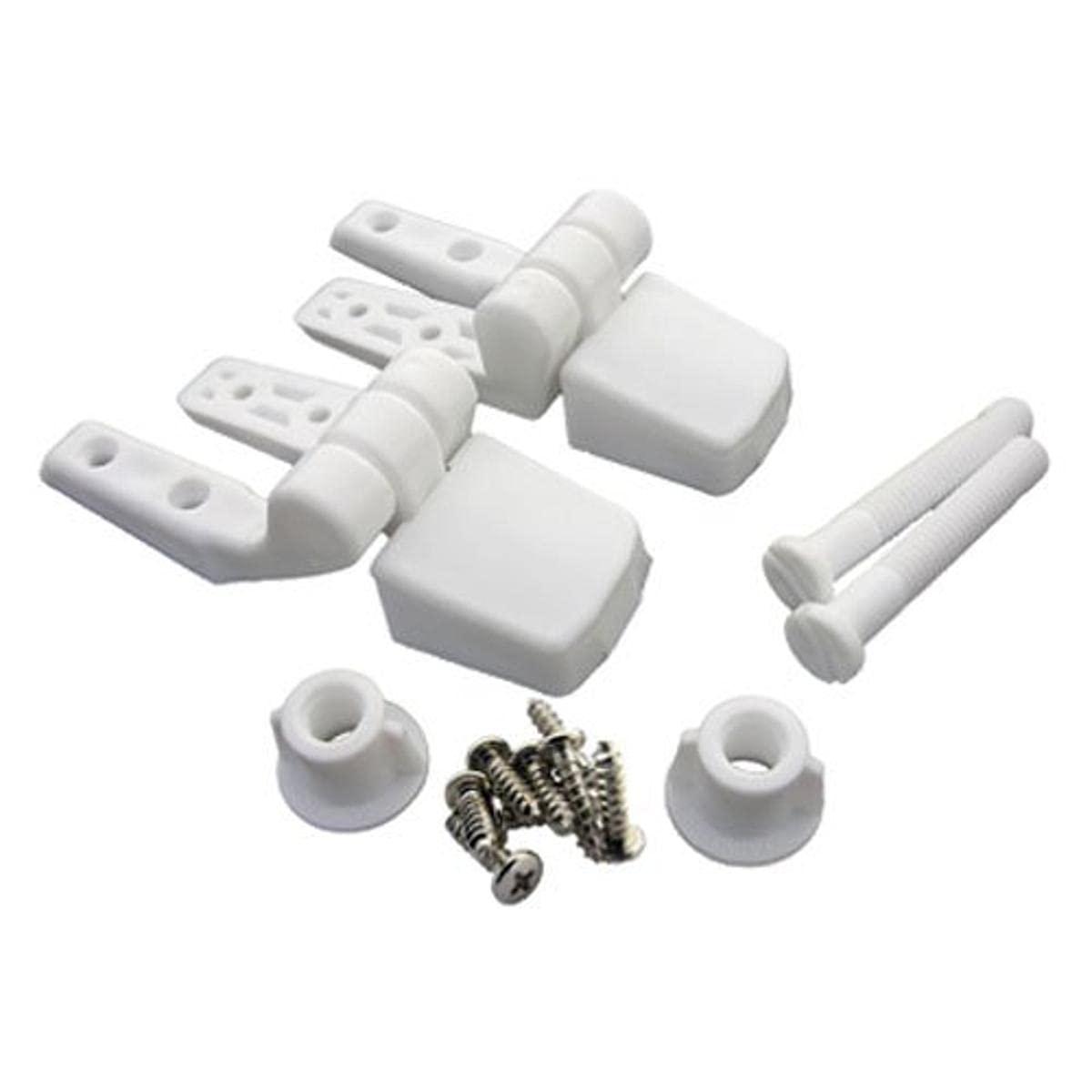 2Pcs Toilet Seat Hinge Includes Plastic Bolts Kit Fits Most plastic Toilet Seat Covers