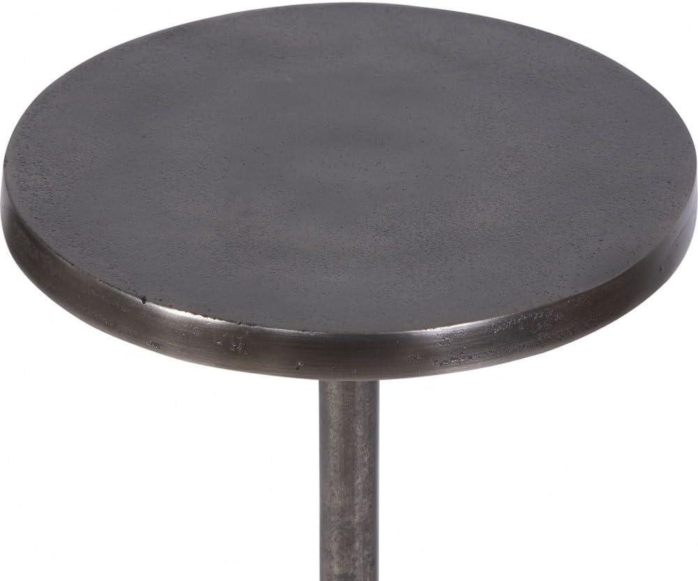 Uttermost Sanaga Farmhouse Aluminum Drink Table in Antique Nickel