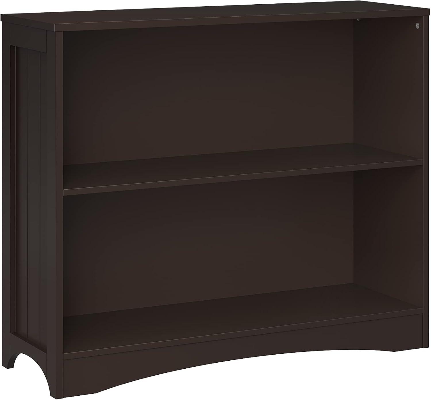 Espresso Beadboard-Inspired Kids' Horizontal Bookcase with Storage Cubes