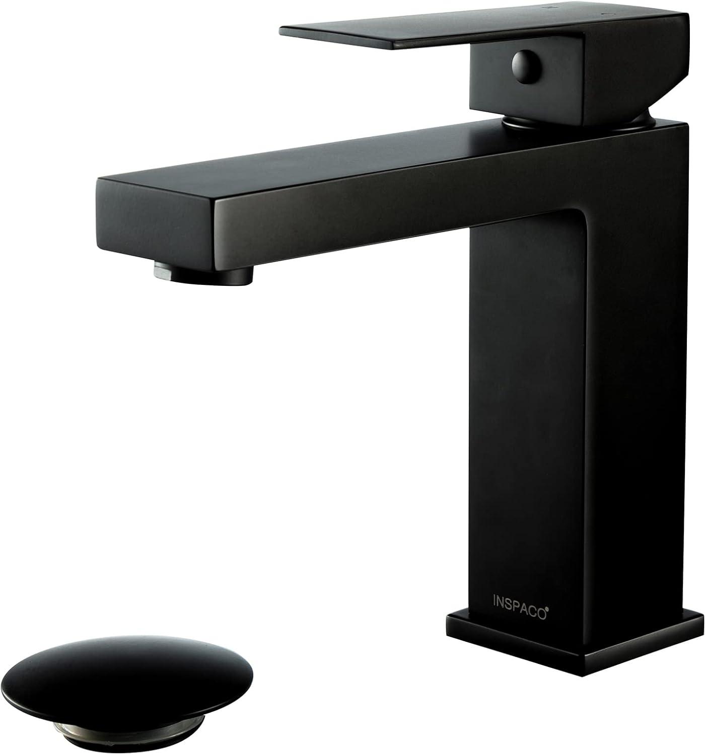 Matte Black Stainless Steel Single Handle Bathroom Faucet