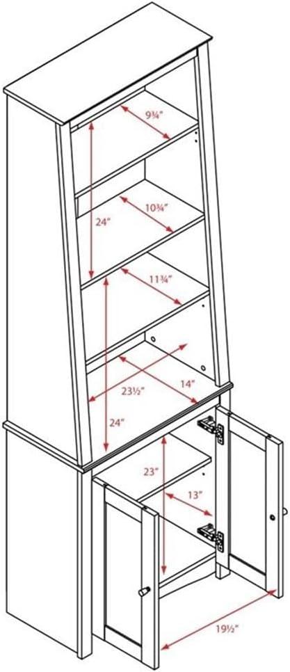 Tall Slant-Back Bookcase with 2 Shaker Doors Espresso - Prepac