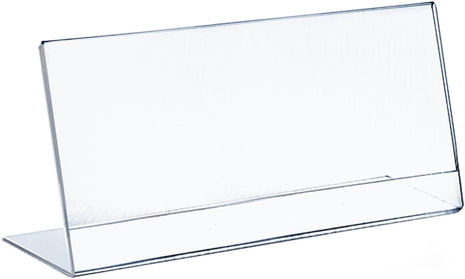 Azar Displays Angled L-Shaped Sign Holder Frame with Slant Back Design 17"x 11''High- Horizontal/Landscape, 10-Pack (Set of 10)