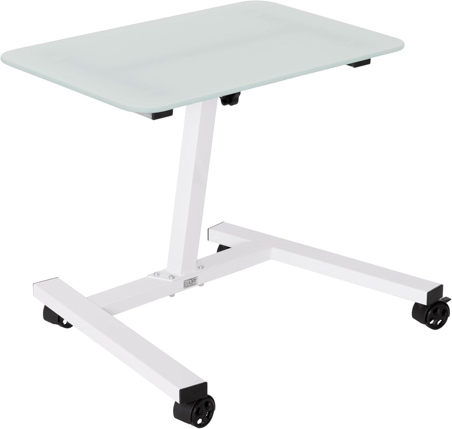 airLIFT Tempered Glass 23.62'' W Rolling Desk Or Stand with Wheels