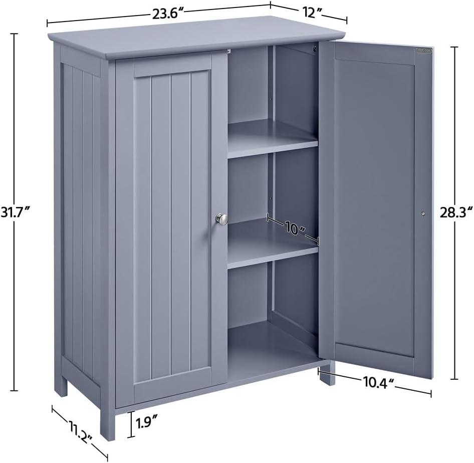 Gray MDF Lockable Cabinet with Adjustable Shelving