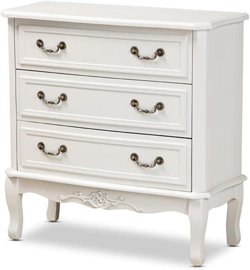 Baxton Studio Gabrielle Traditional French Country Provincial White-Finished 3-Drawer Wood Dresser