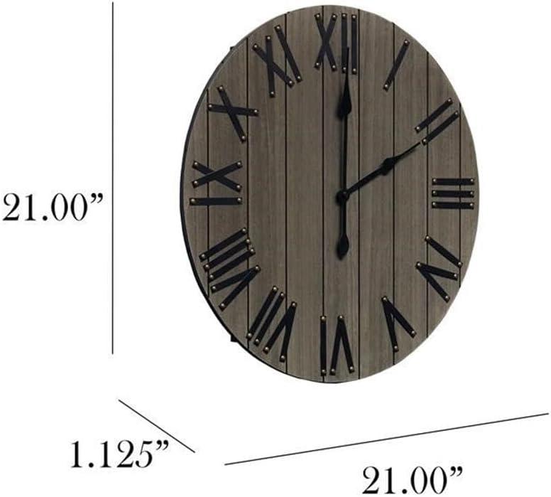 21" Handsome Rustic Farmhouse Wood Wall Clock - Elegant Designs