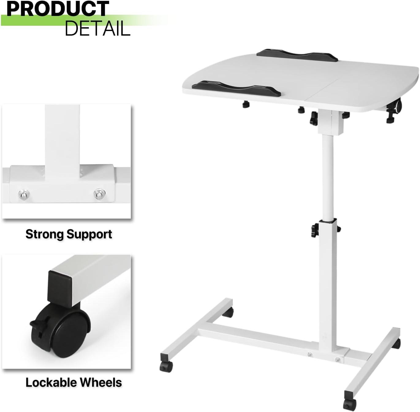 Bring Home Furniture Lifting Computer Desk, Multifunctional Standing Table, Laptop Cart with Mouse Pad for Small Spaces