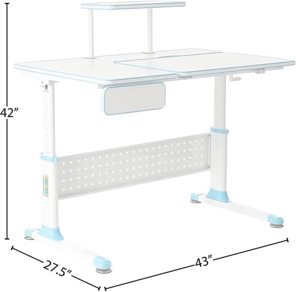 ApexDesk Little Soleil DX 43 W Children's Height Adjustable Study Desk Blue