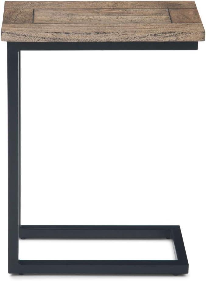 Simpli Home Skyler Solid Wood C Side End Accent Table