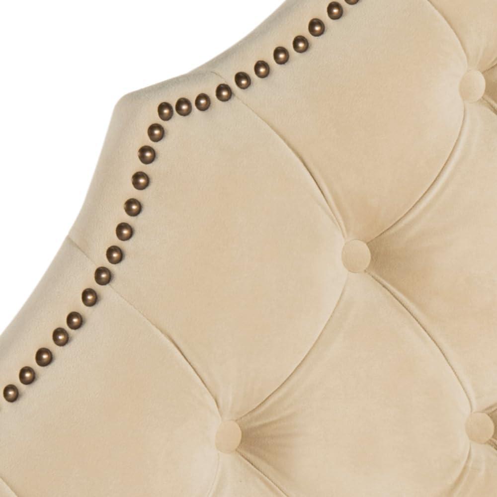 SAFAVIEH Arebelle Rustic Glam Tufted Headboard with Nail Heads, Twin, Buckwheat