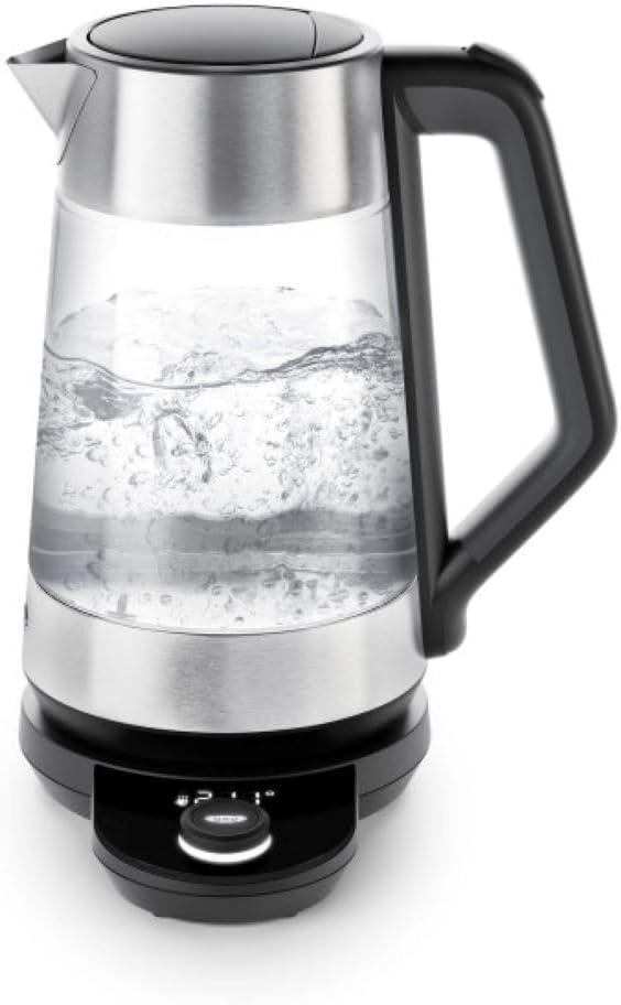 Clear Glass and Stainless Steel Adjustable Temperature Electric Kettle