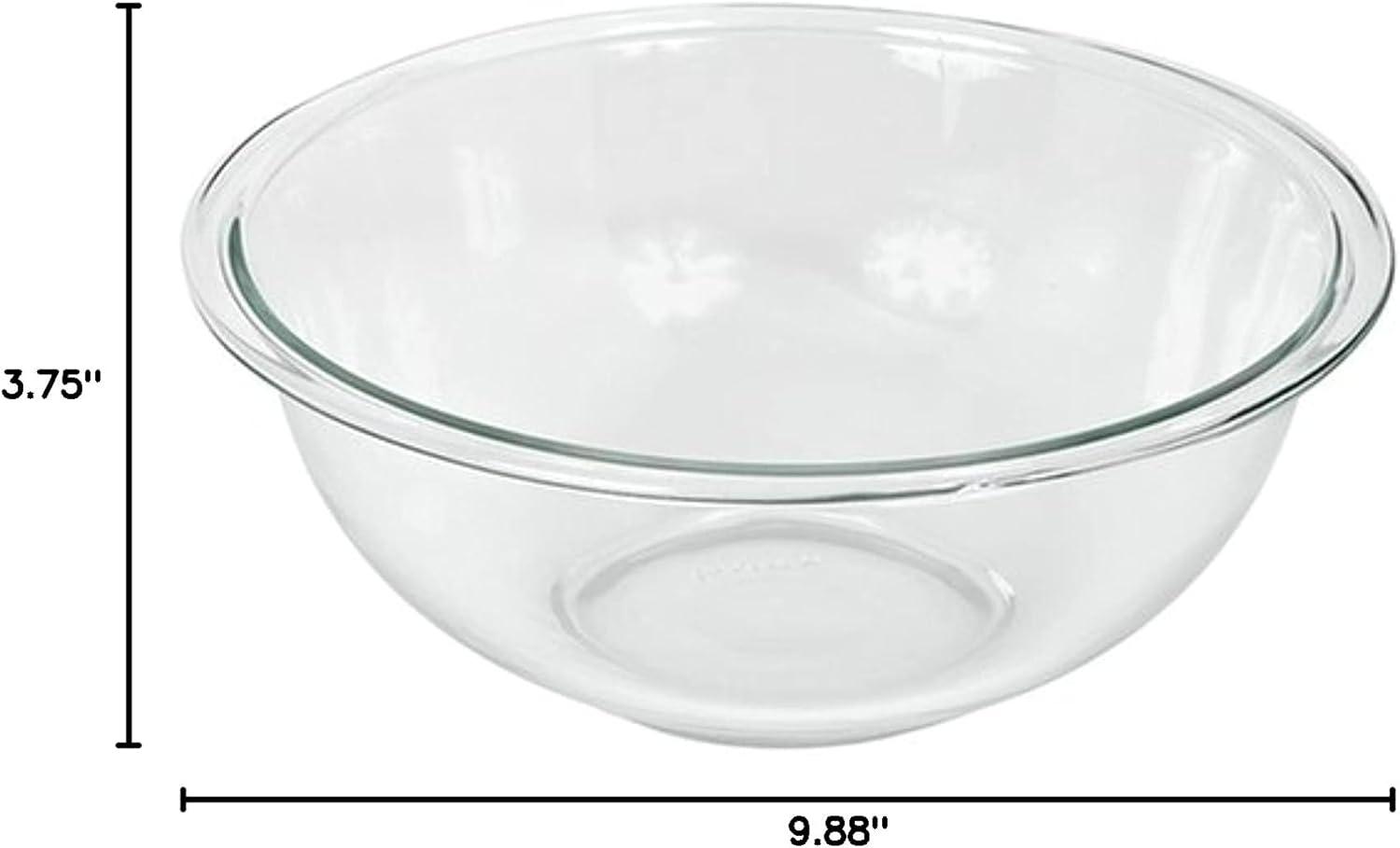 Pyrex Prepware 2.5-Quart Glass Mixing Bowl – Clear, Durable Bowl for Baking, Mixing, and Food Prep