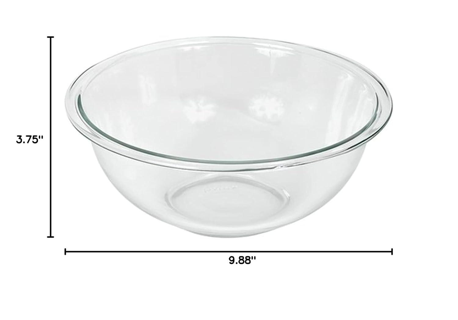 Pyrex Prepware 2.5-Quart Glass Mixing Bowl – Clear, Durable Bowl for Baking, Mixing, and Food Prep