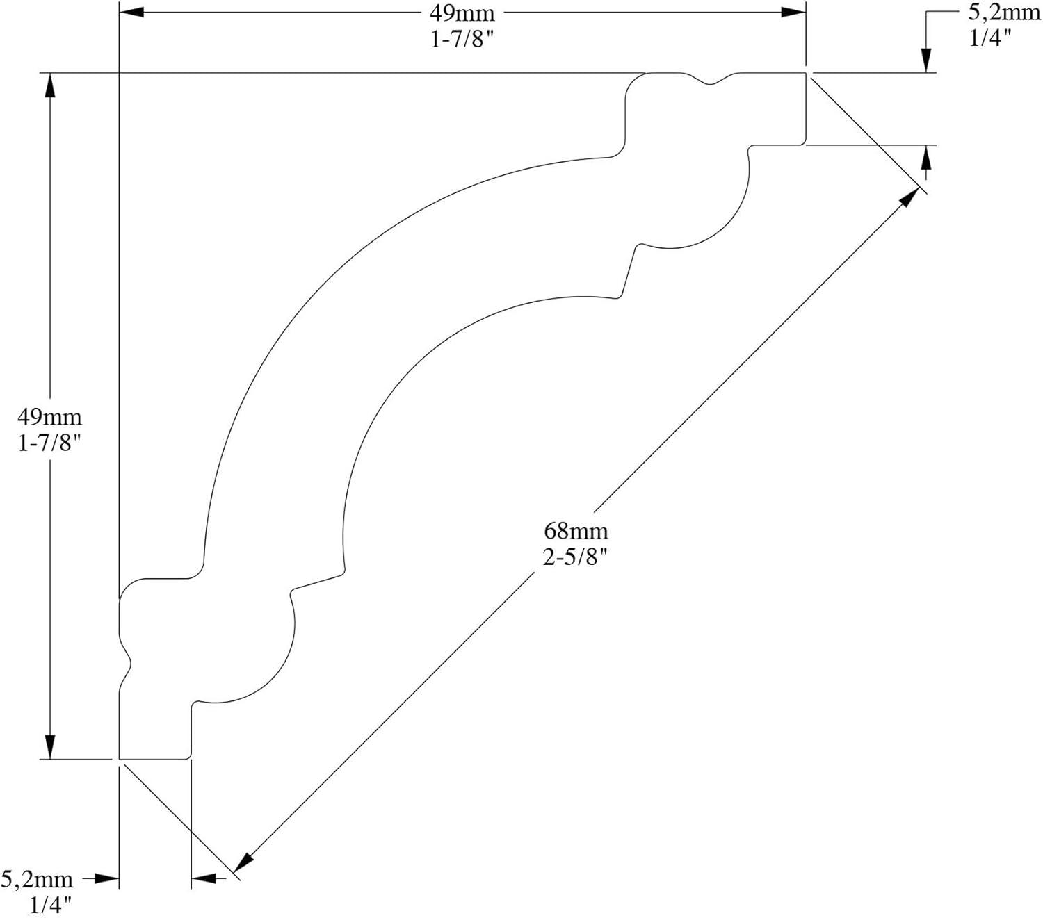 2'' H x 78'' W x 1.88'' D Plastic Crown