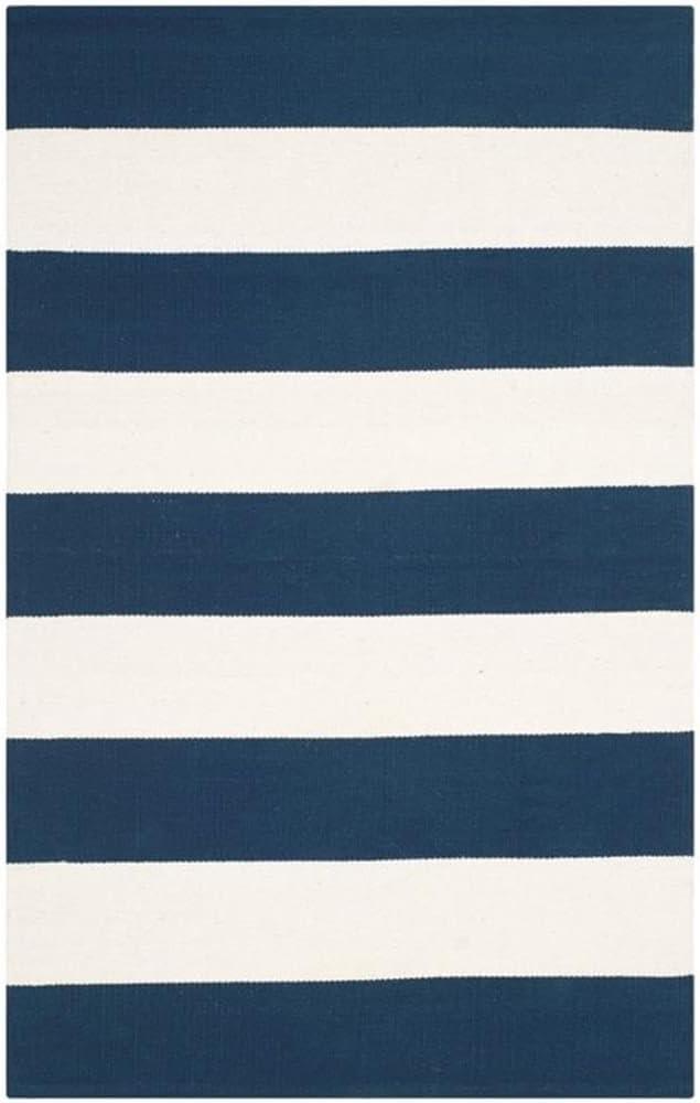Montauk MTK712 Hand Woven Indoor Area Rug - Navy/Ivory - 6'x6' - Safavieh