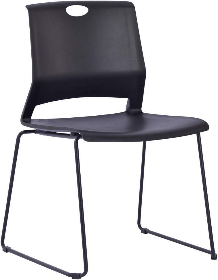 Black Stackable Modern Conference Room Chairs Set of 4