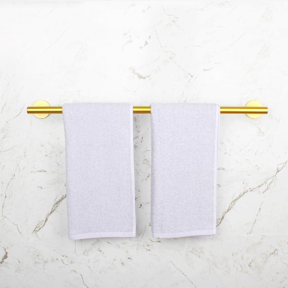 24-Inch Brushed Gold Stainless Steel Wall Mounted Double Towel Bar