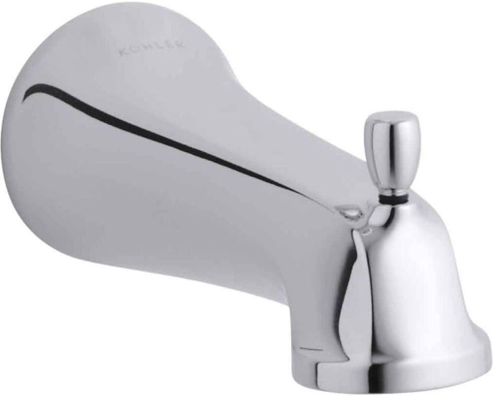 Polished Chrome Wall Mounted Tub Spout with Diverter