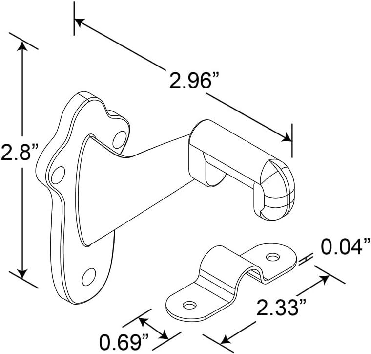 Prime-Line Staircase Handrail Support Bracket, Diecast Zinc Construction (Single Pack)