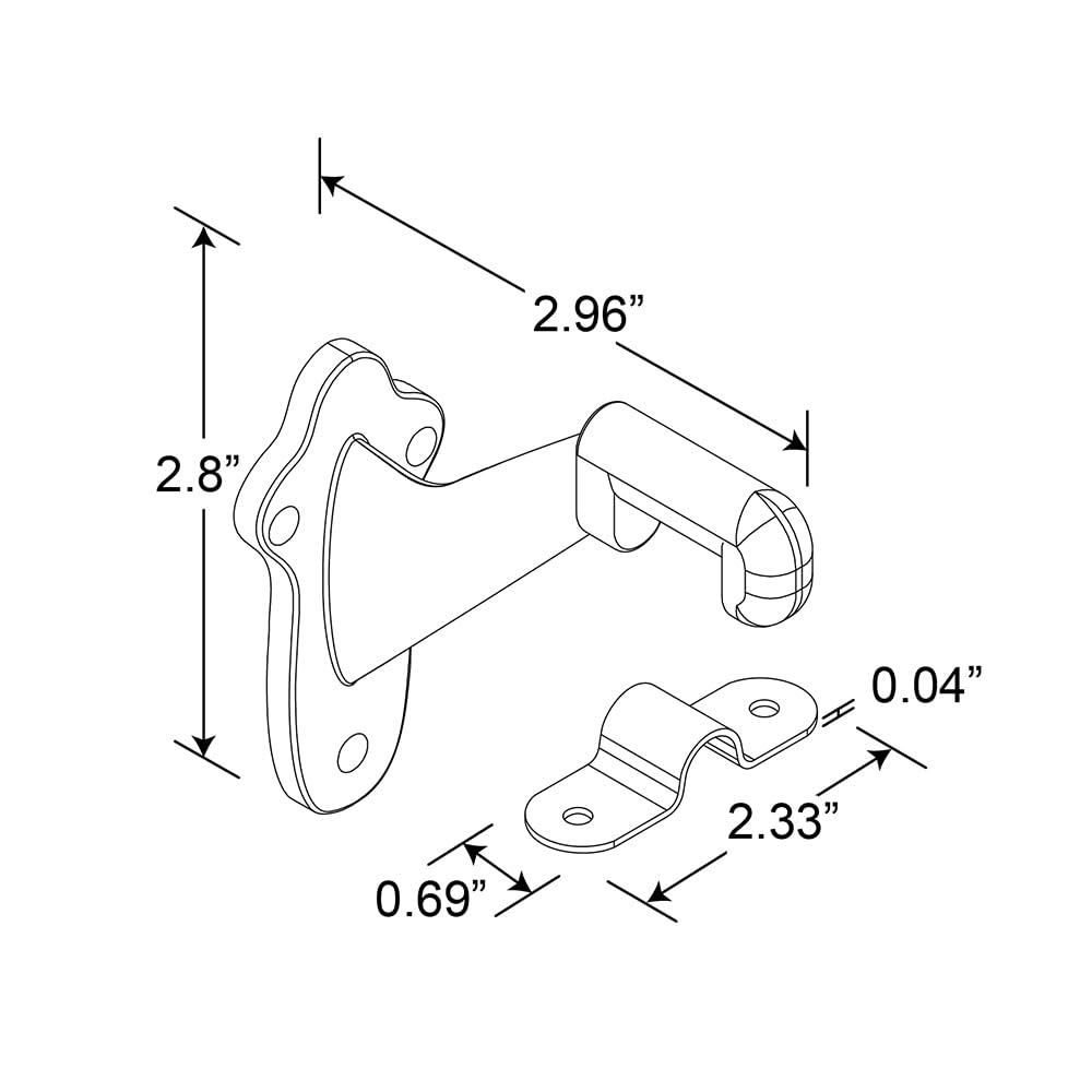 Prime-Line Staircase Handrail Support Bracket, Diecast Zinc Construction (Single Pack)