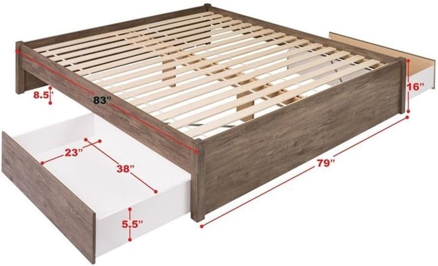 Select 4 - Post Platform Bed with 2 Drawers - Prepac