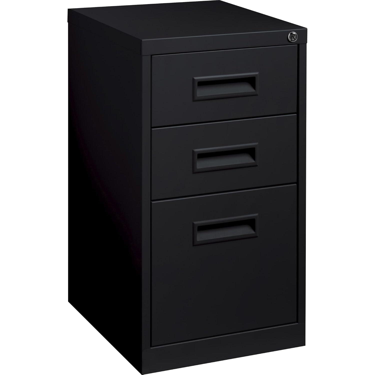 3 Drawers Vertical Steel Lockable Filing Cabinet, Black