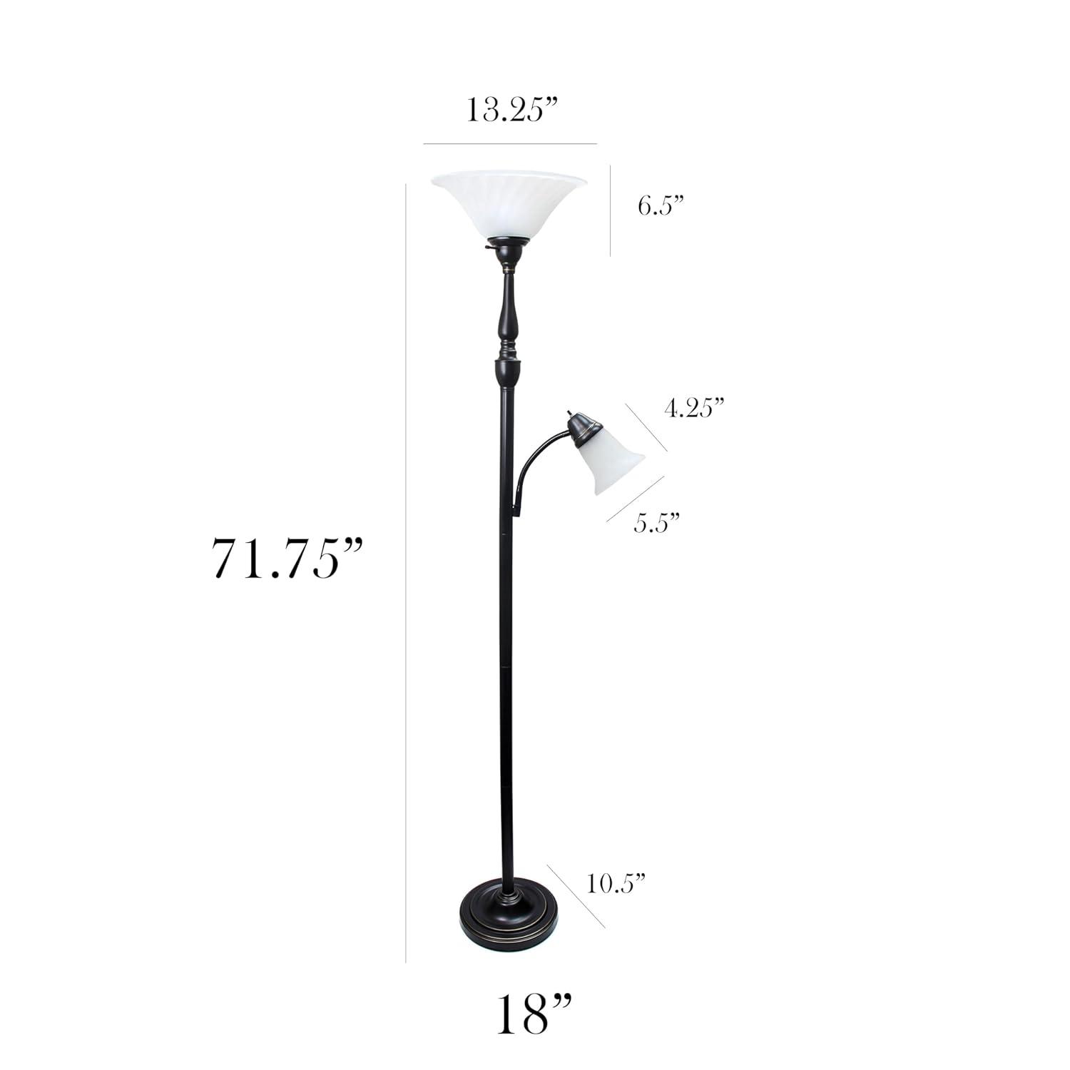 71" 2-Light Mother Daughter Floor Lamp Bronze - Elegant Designs: With Reading Light, Adjustable