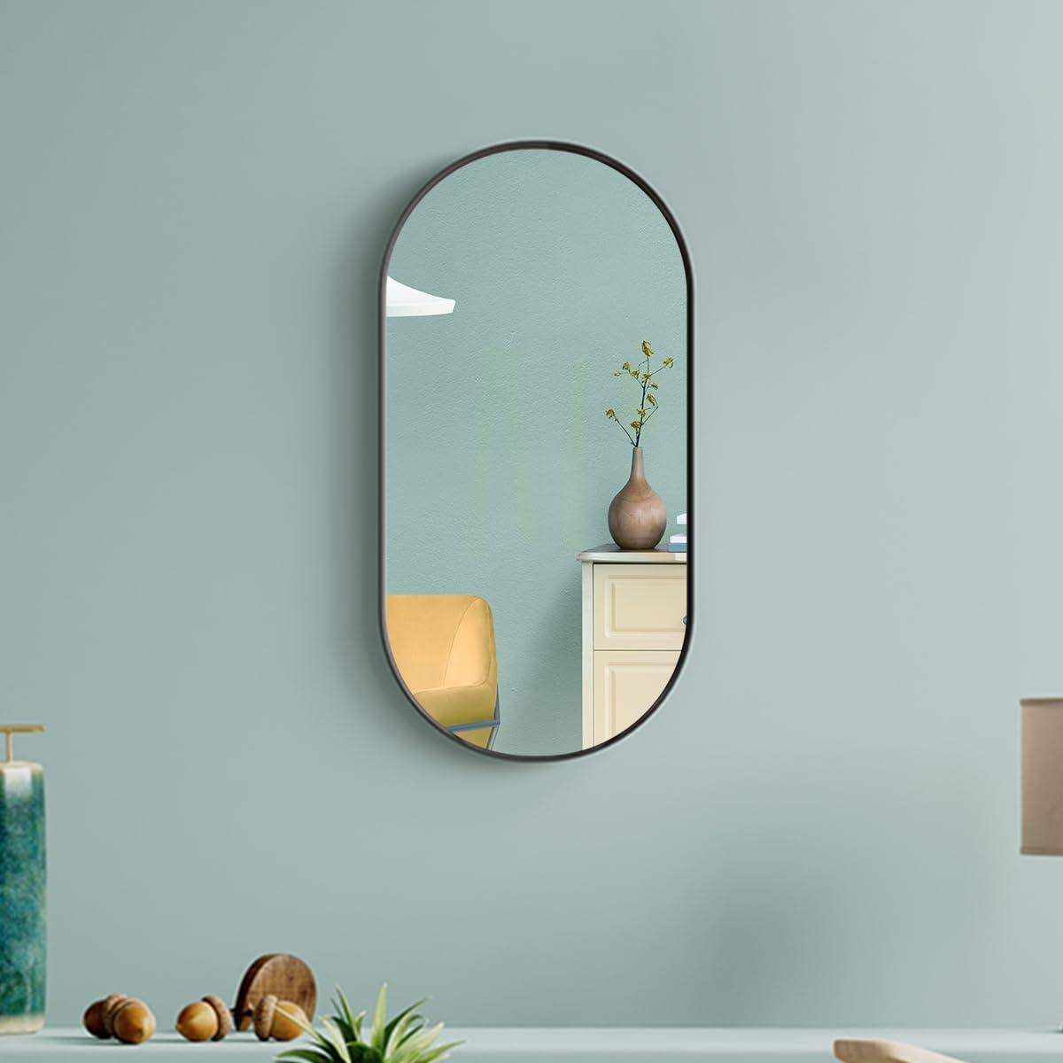 Essential Capsule Wall Mirror, Bathroom/Vanity Mirror with Frame