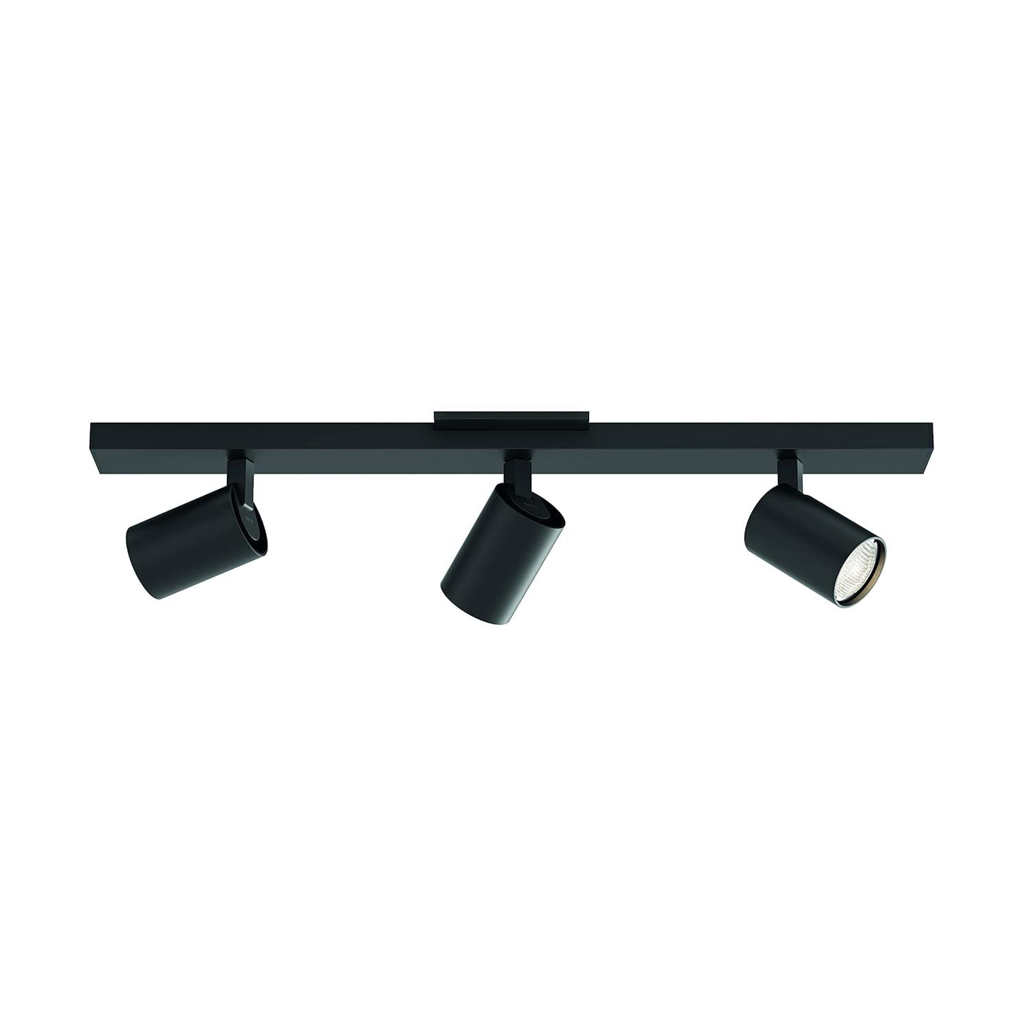 Matte Black Adjustable 3-Light LED Ceiling Spotlight