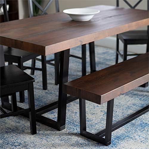 Walker Edison Farmhouse 6-Piece Dining Set, Mahogany/Espresso