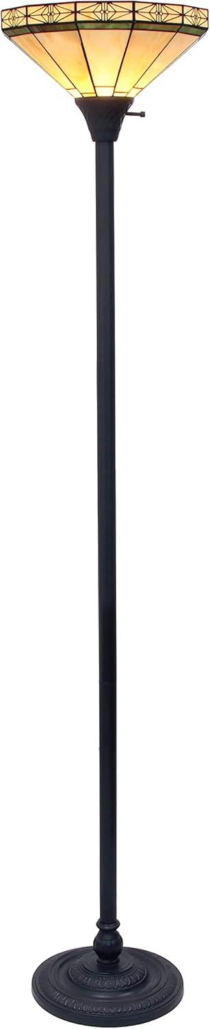 CHLOE Lighting BELLE Tiffany-style Mission Blackish Bronze 1 Light Torchiere Lamp 14" Shade