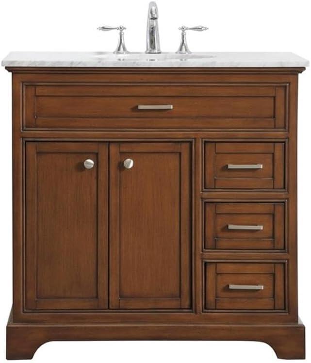 Hermes 36'' Single Bathroom Vanity with Marble Top