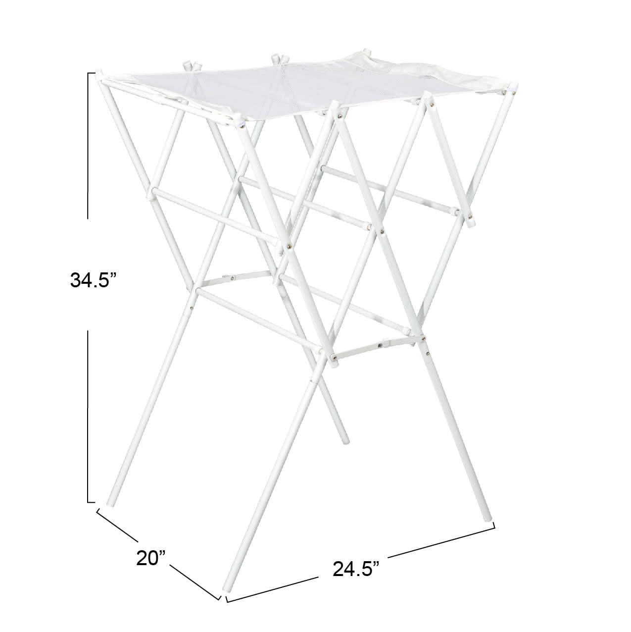 Household Essentials Clothes Drying Rack, Foldable, Expandable and Collapsible Laundry Drying Rack, White