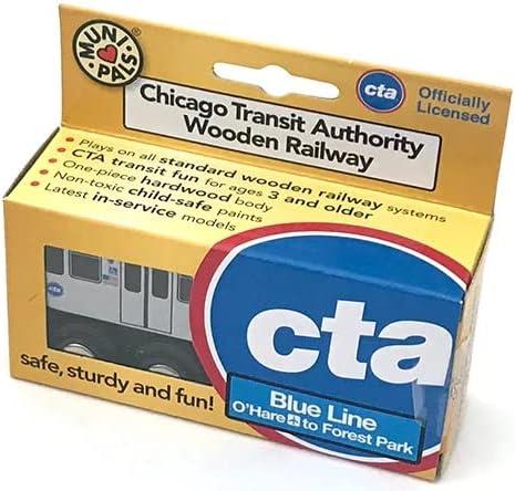 Munipals MP03-11BL Wooden Subway L Train Chicago CTA Blue Line O Hare Forest Park