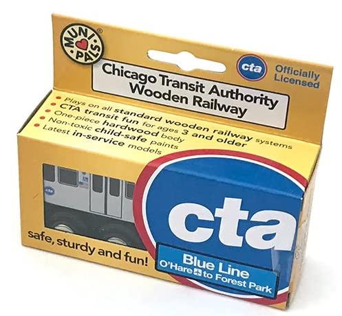 Munipals MP03-11BL Wooden Subway L Train Chicago CTA Blue Line O Hare Forest Park