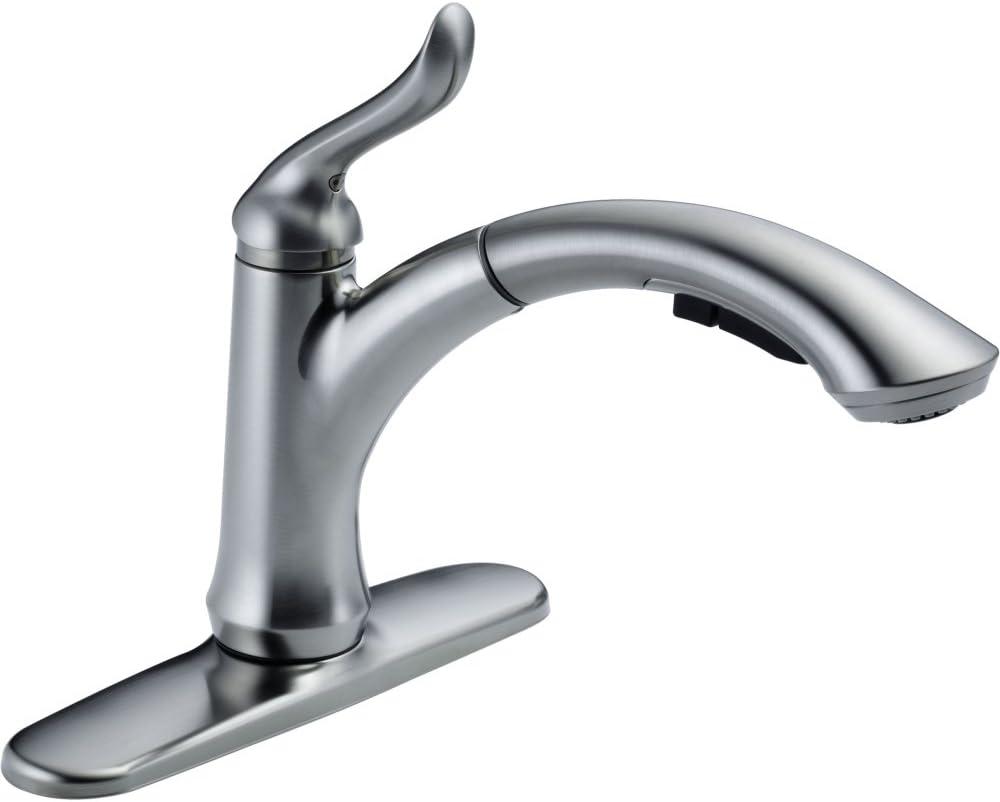 Delta Linden Pull Out Sprayer Kitchen Sink Faucet, Single Handle Kitchen Faucet 4353-AR-DST