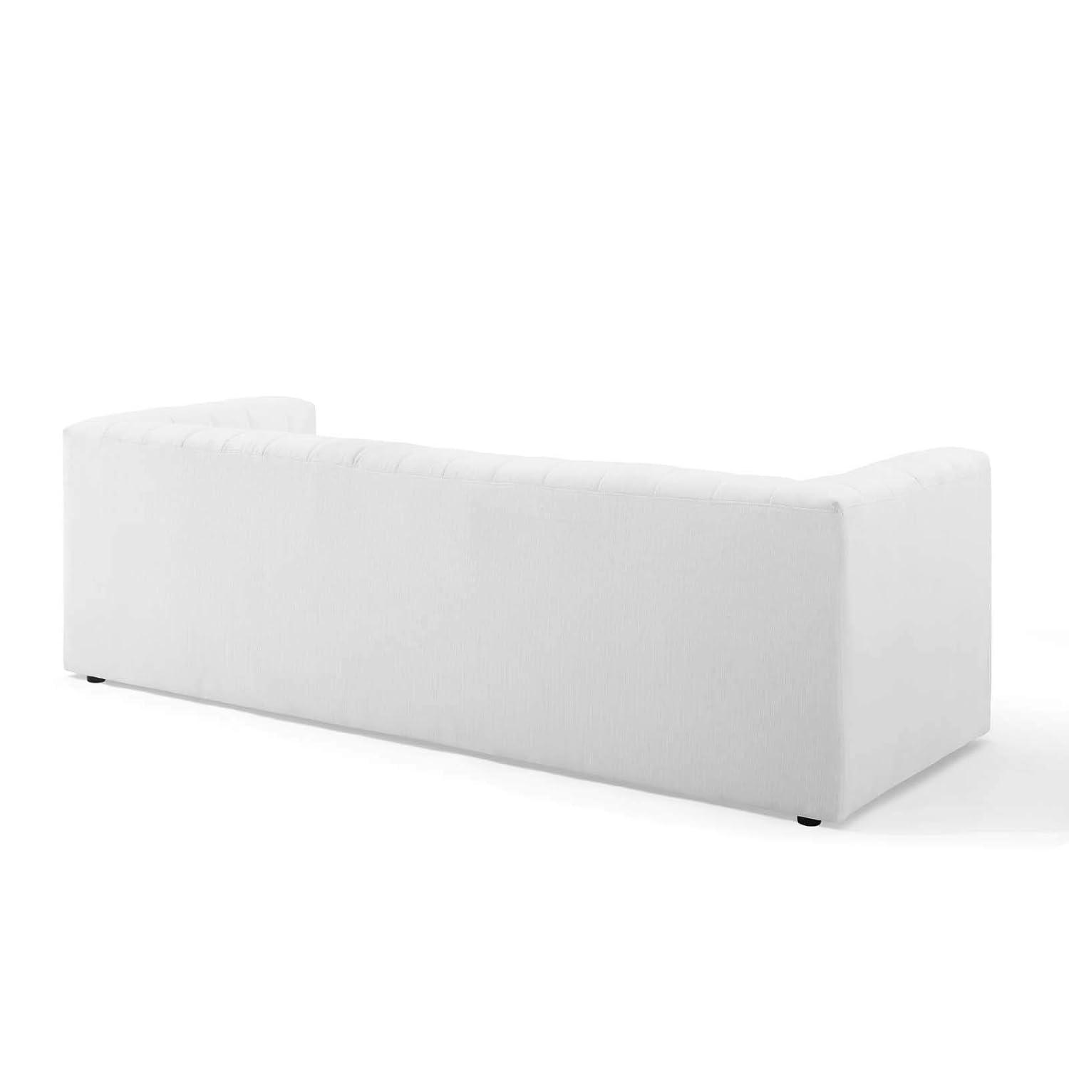 Modway Reflection Channel Tufted Upholstered Fabric Sofa in White