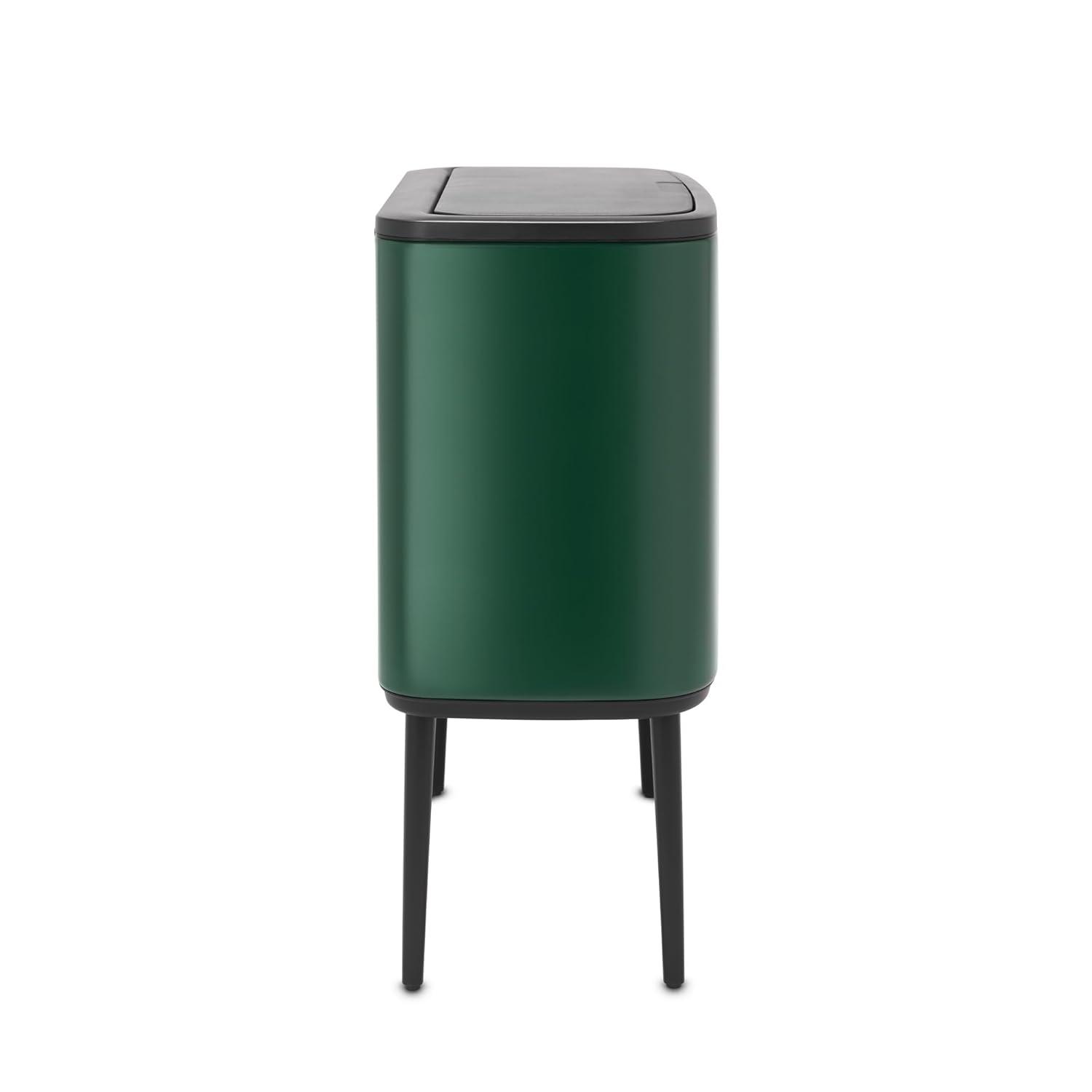 Brabantia Bo Touch Top Dual Compartment Recycling Trash Can, 3 + 6 Gallon (9 Gallon Capacity)