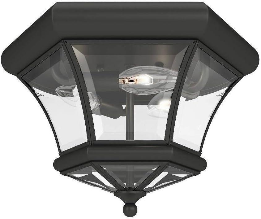 Livex Lighting Monterey/Georgetown 3 - Light Flush Mount in Black
